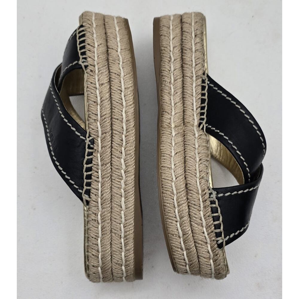 Womens Prada Leather Cross Strap Espadrille Platform Sandals Black Eu 37.5/7.5US - Picture 10 of 13